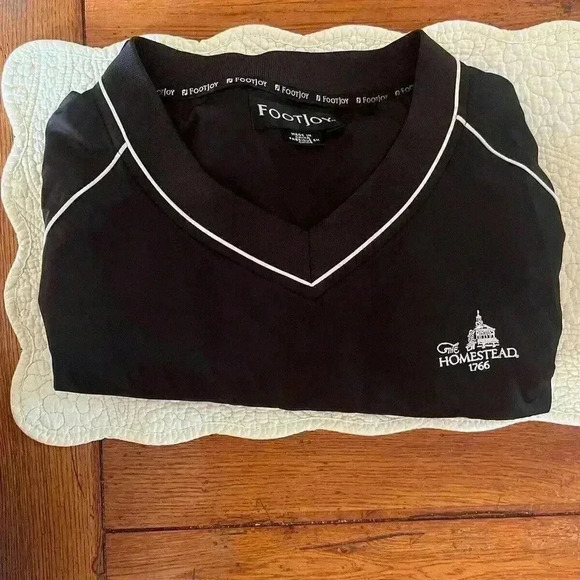 FJ  Foot Joy Pullover Windbreaker Black VNeck Homestead Resort  XXL - Picture 1 of 9